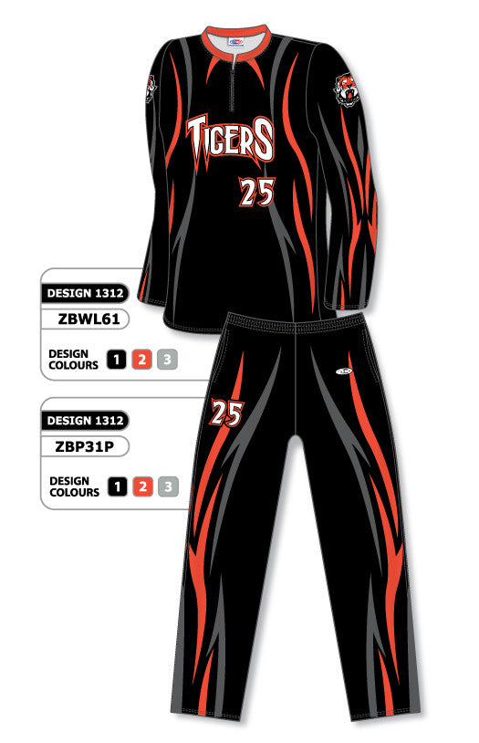 Athletic Knit Sublimated Long Sleeve Basketball Warm Up Set Design 1312 (ZBWLS61-1312)